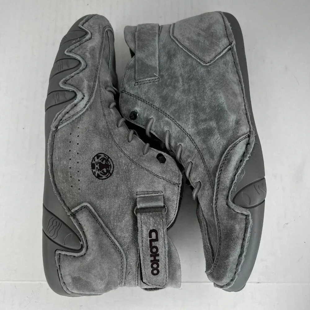 Clohoo Mens 1728250 Gray Suede Leather Lace Up High Top Size 40 Sneakers